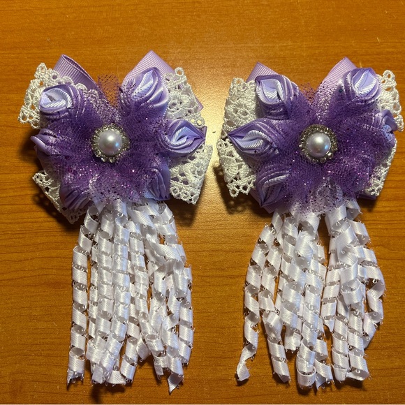 Hair bows.  Handmade by yours truly. Sets can be made in any color variation. - Picture 2 of 4